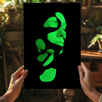 Woman in Style Green Aluminum Wall Art