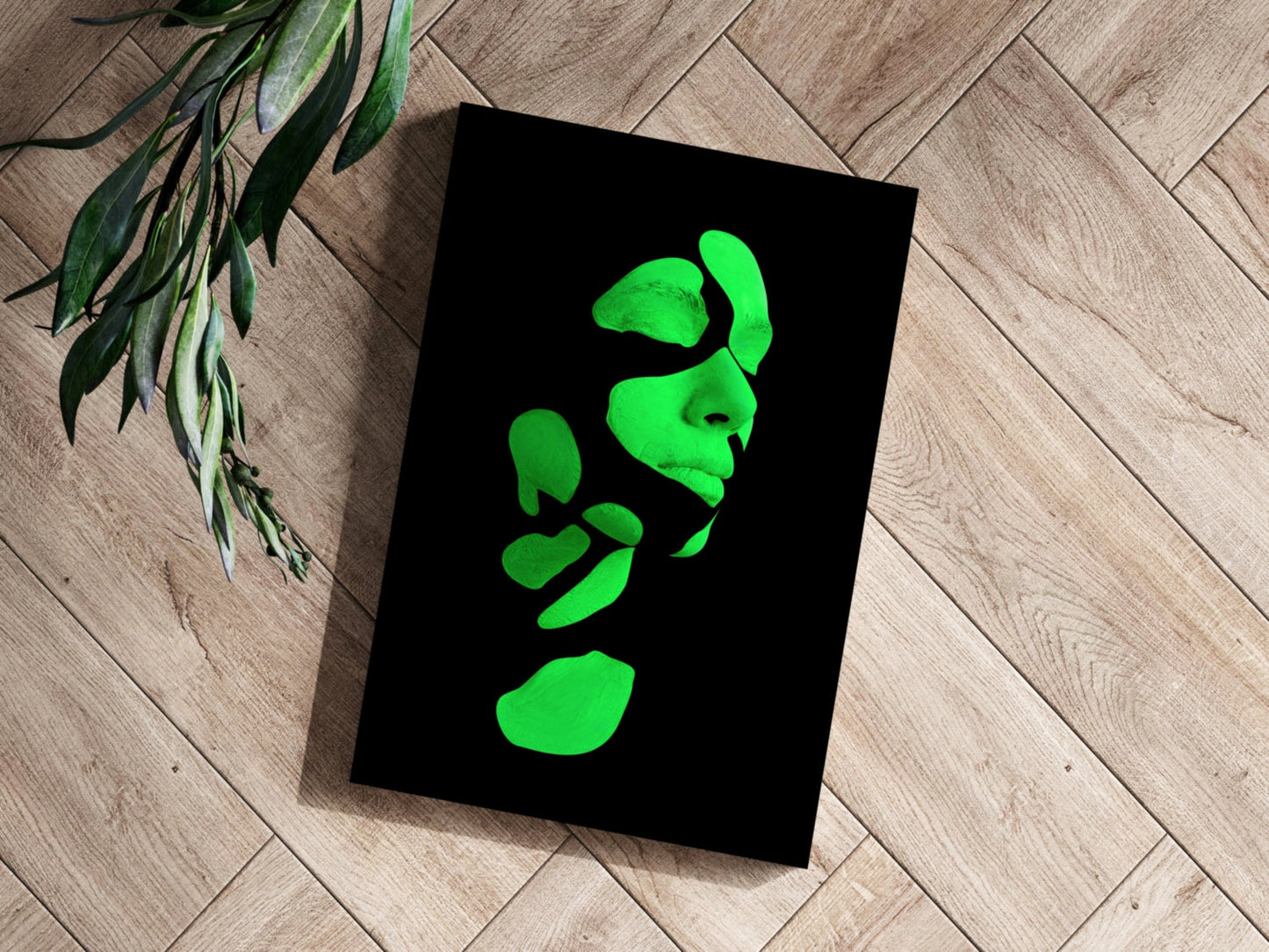 Woman in Style Green Aluminum Wall Art