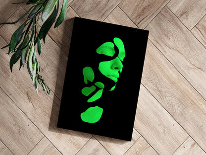 Woman in Style Green Aluminum Wall Art