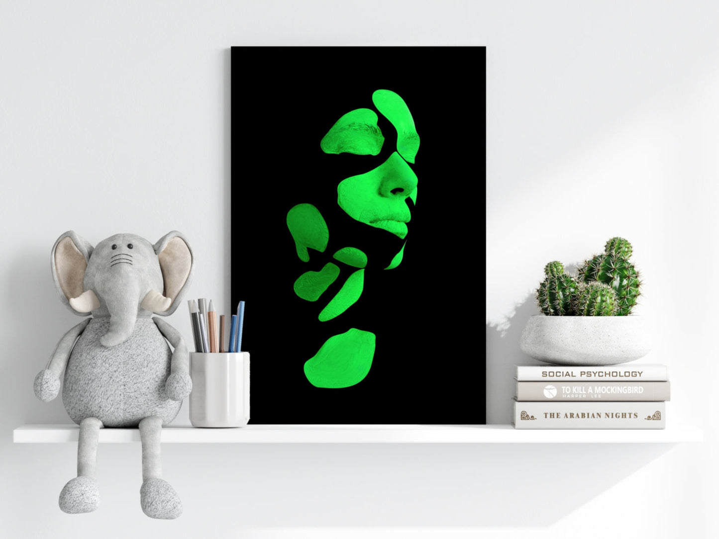 Woman in Style Green Aluminum Wall Art