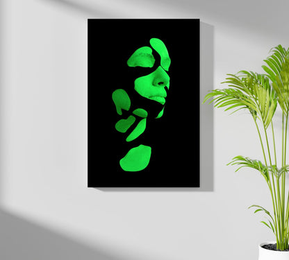 Woman in Style Green Aluminum Wall Art