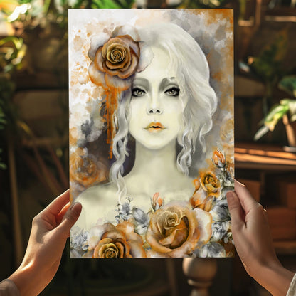 Woman Portrait Aluminum Wall Art