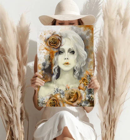 Woman Portrait Aluminum Wall Art