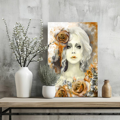 Woman Portrait Aluminum Wall Art