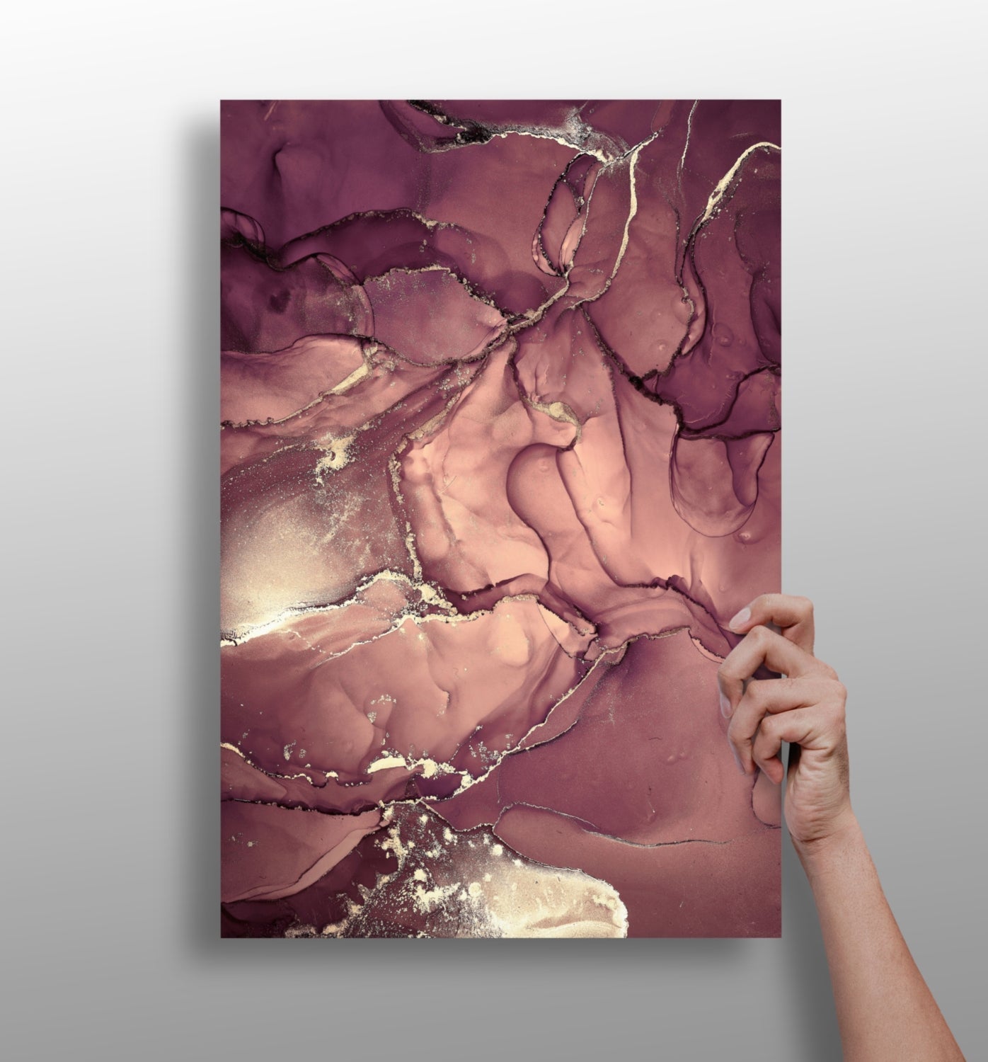 Marble pattern aluminum wall art print variant