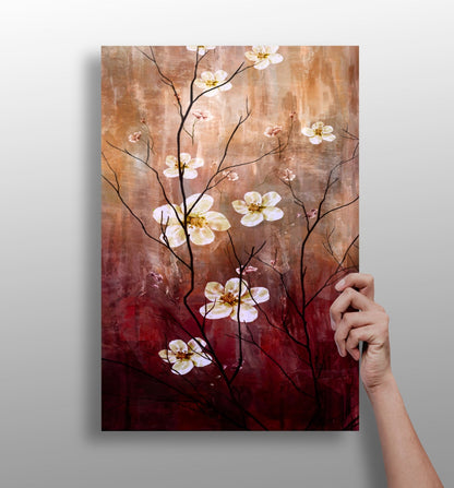 Abstract Flowers metal wall art print