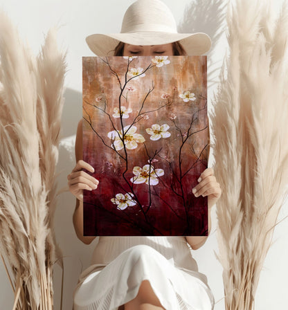Abstract Flowers V1 Metal Wall Art