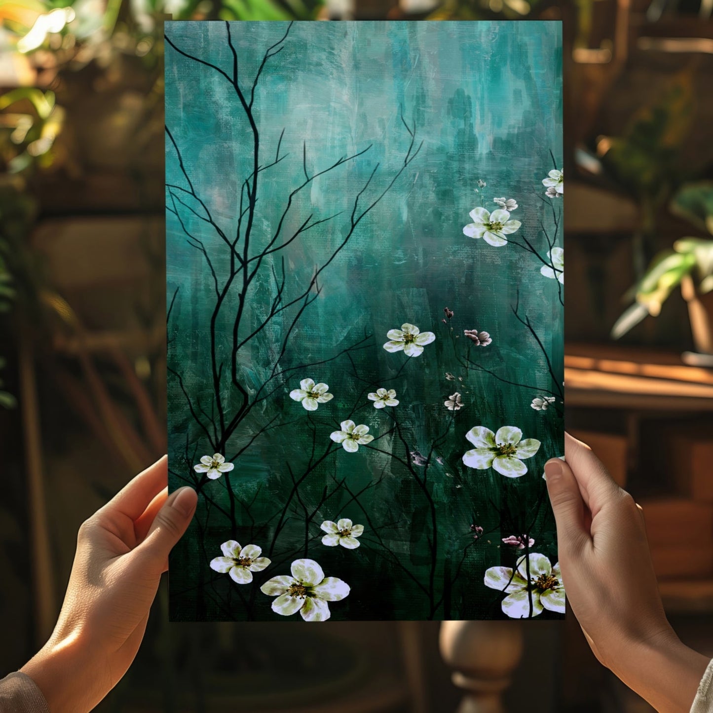 Abstract Flowers V2 Metal Wall Art