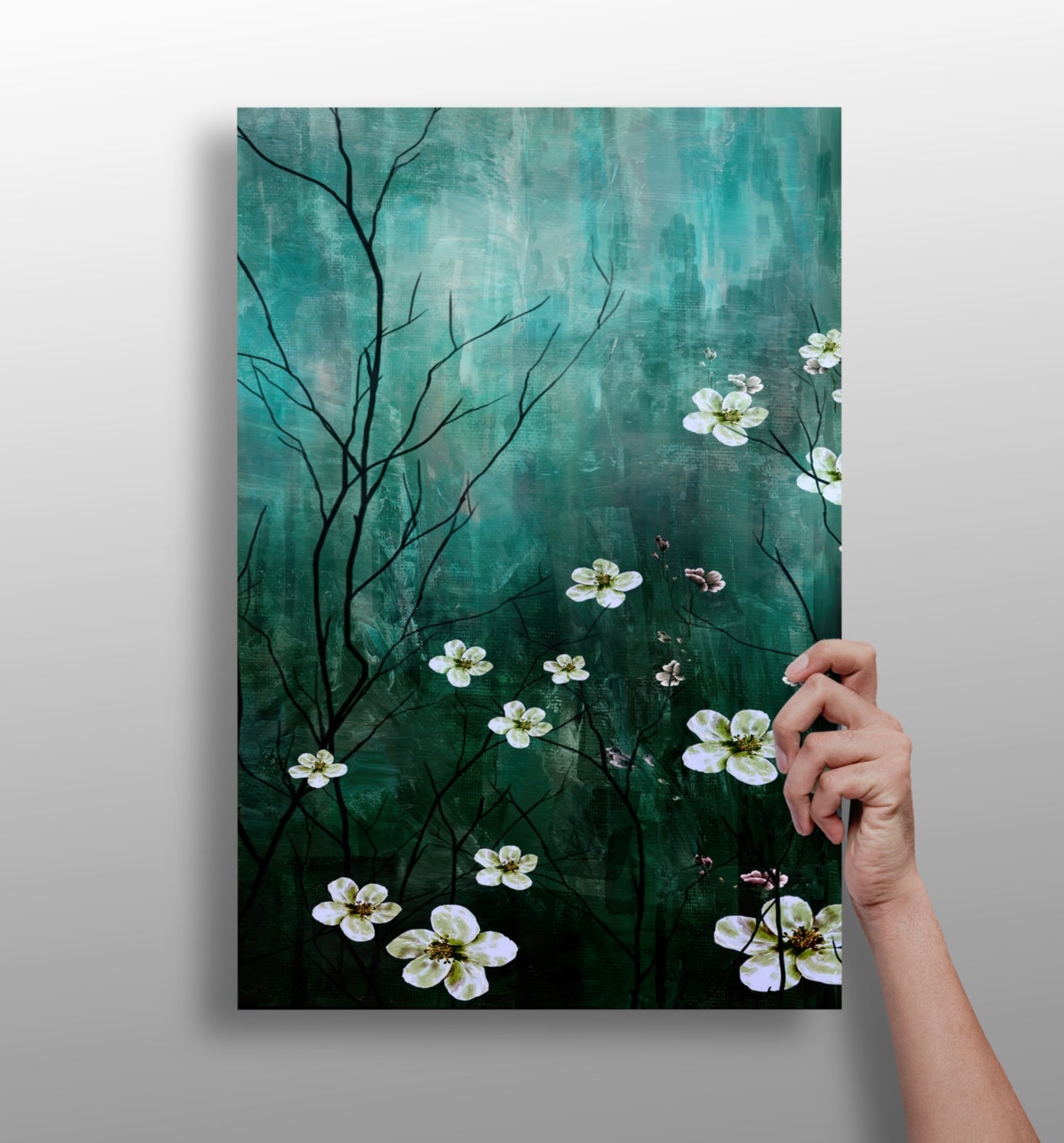 Abstract Flowers metal wall art print