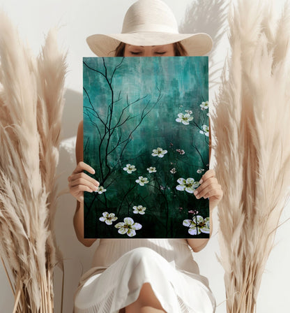 Abstract Flowers V2 Metal Wall Art