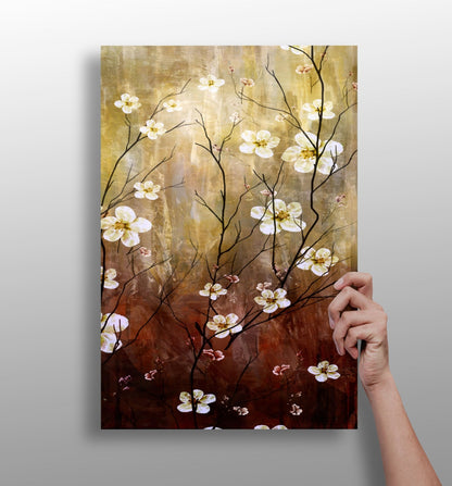 Abstract Flowers metal wall art print