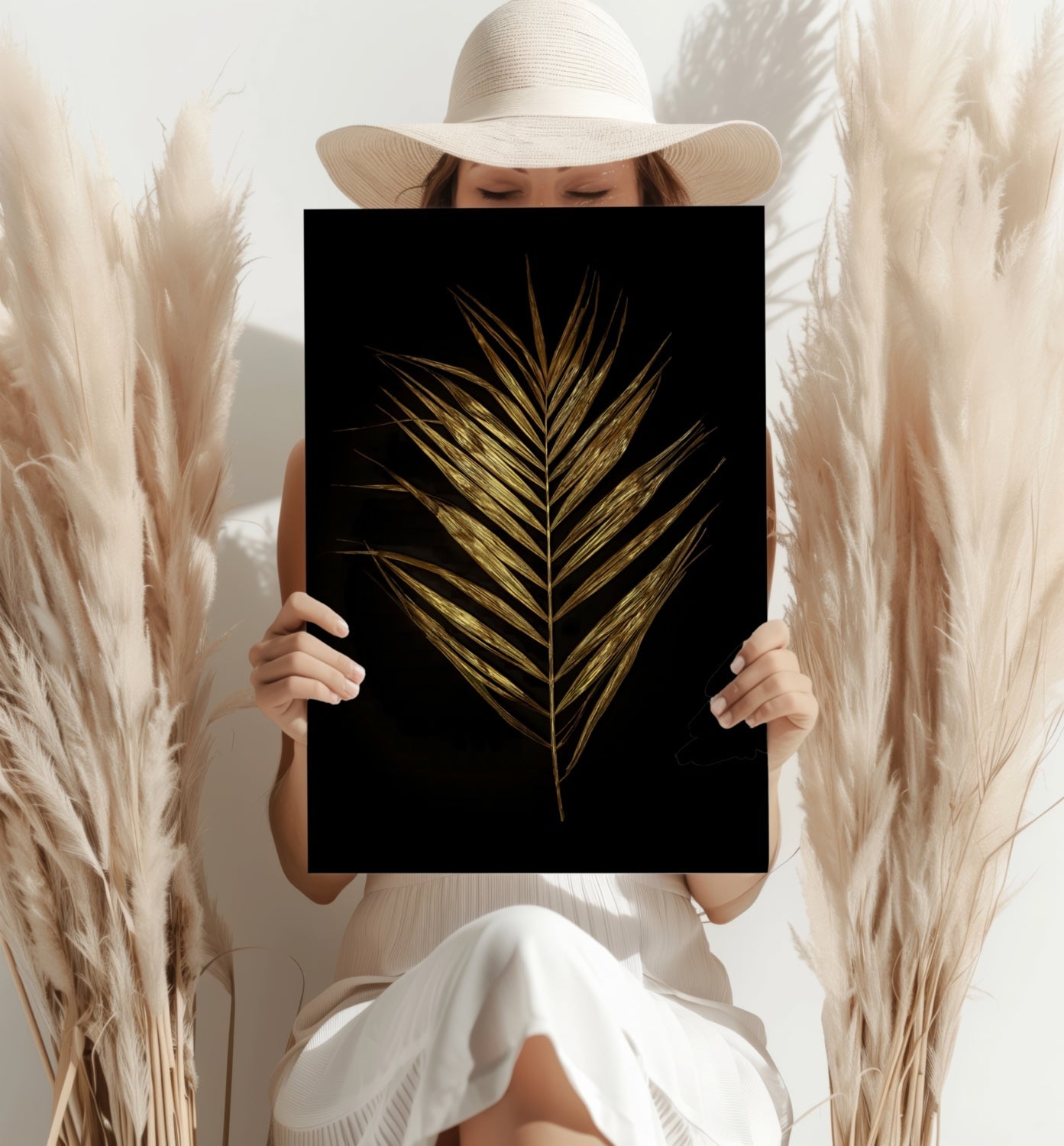 Golden Leaf Metal Wall Art