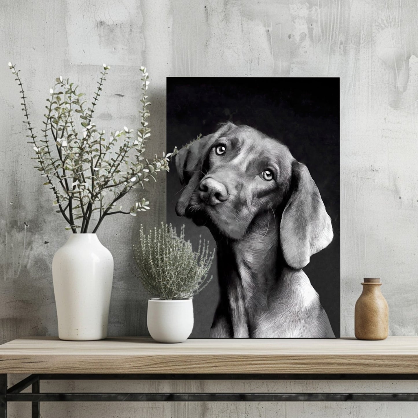 Cute Dog Aluminum Print Wall Art
