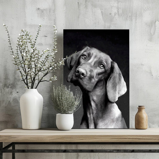 Cute Dog Aluminum Print Wall Art