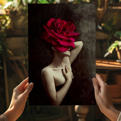 Woman Abstract Flower Metal Wall Art