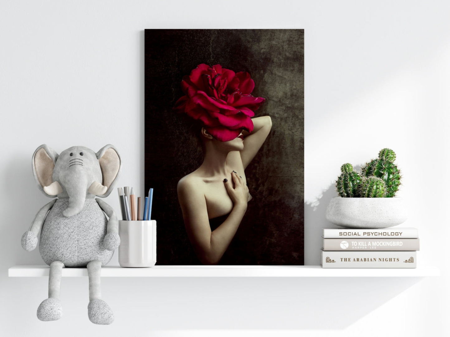 Woman Abstract Flower Metal Wall Art