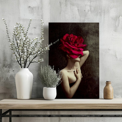 Woman Abstract Flower Metal Wall Art
