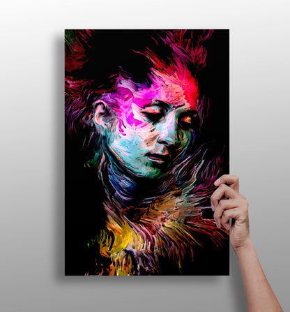 Thinking figure aluminum wall art print