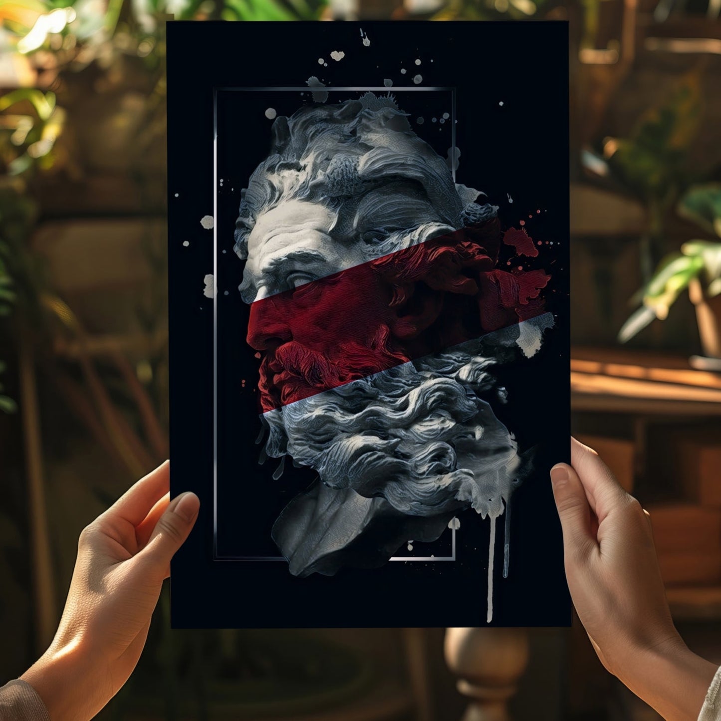 Poseidon Red Metal Wall Art