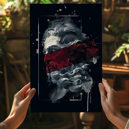 Poseidon Red Metal Wall Art
