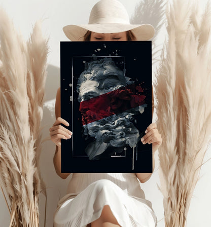 Poseidon Red Metal Wall Art