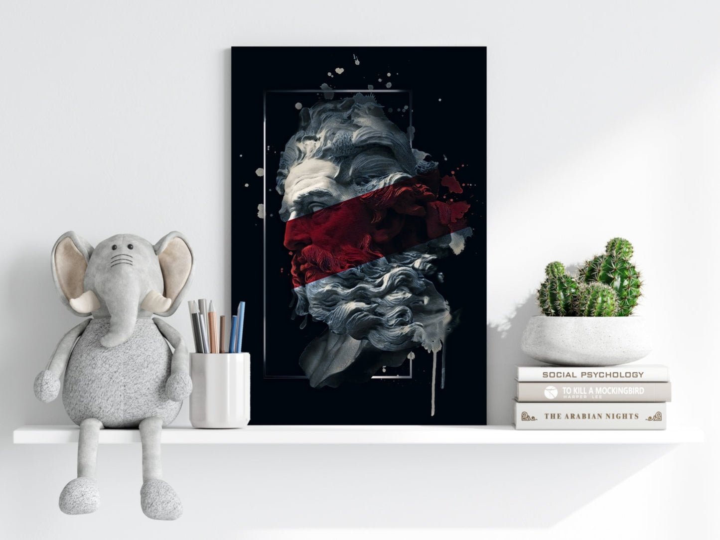Poseidon Red Metal Wall Art