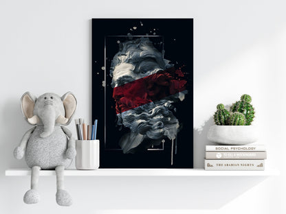 Poseidon Red Metal Wall Art