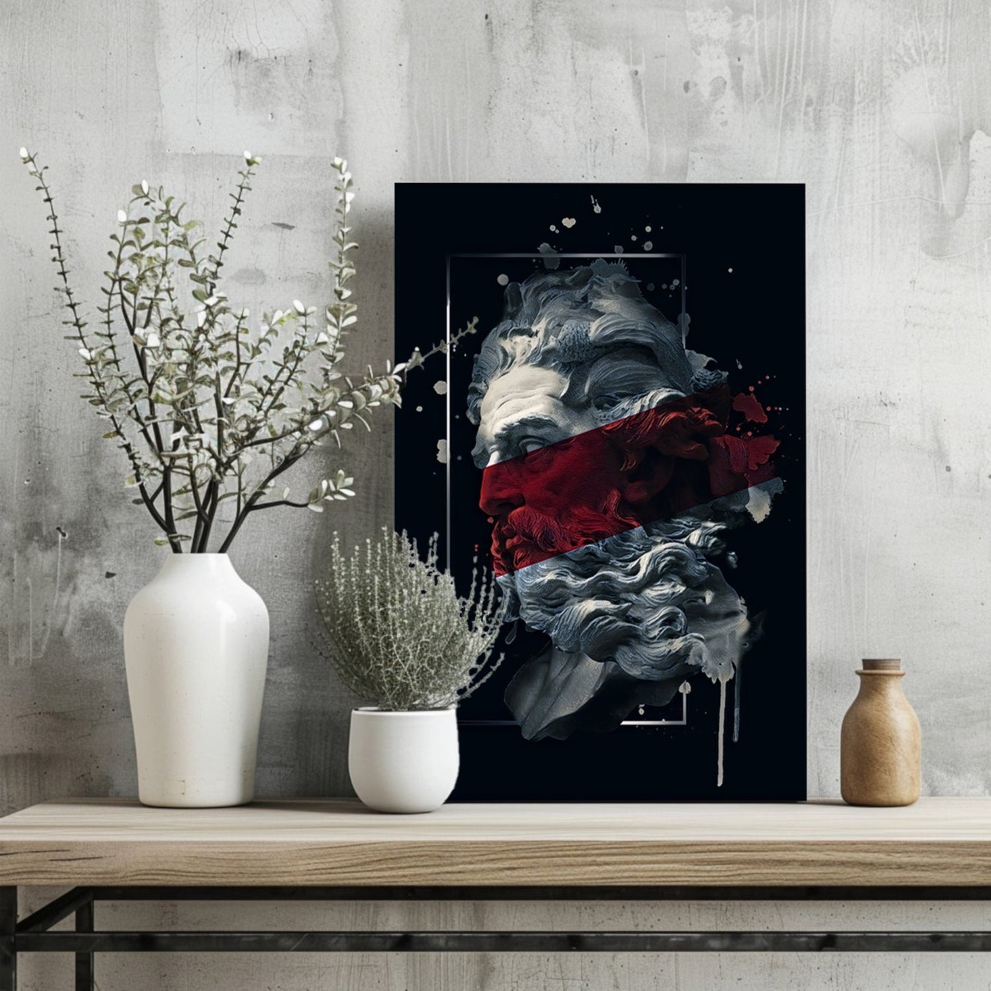 Poseidon Red Metal Wall Art