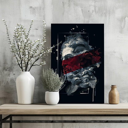 Poseidon Red Metal Wall Art