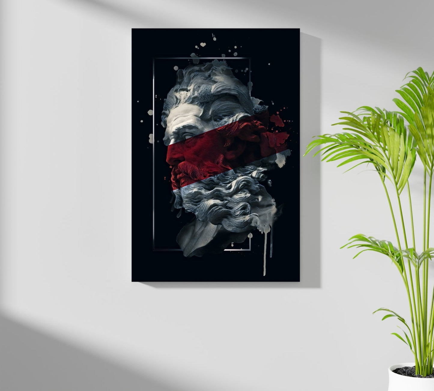 Poseidon Red Metal Wall Art