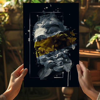 Poseidon Yellow Metal Wall Art