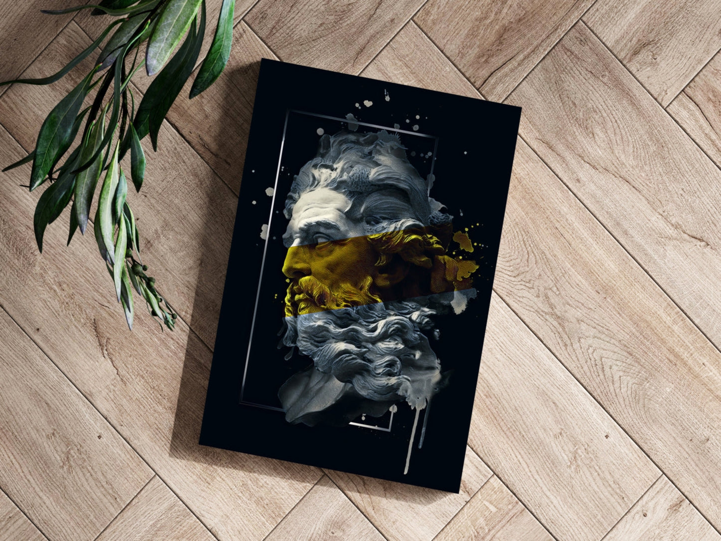 Poseidon Yellow Metal Wall Art