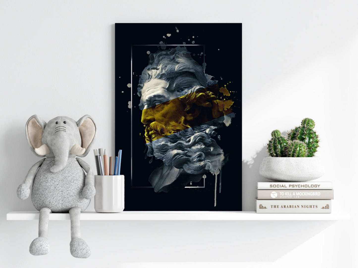 Poseidon Yellow Metal Wall Art
