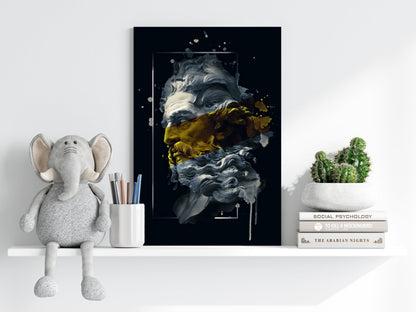 Poseidon Yellow Metal Wall Art