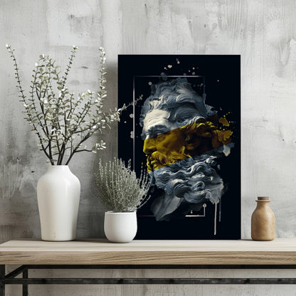 Poseidon Yellow Metal Wall Art