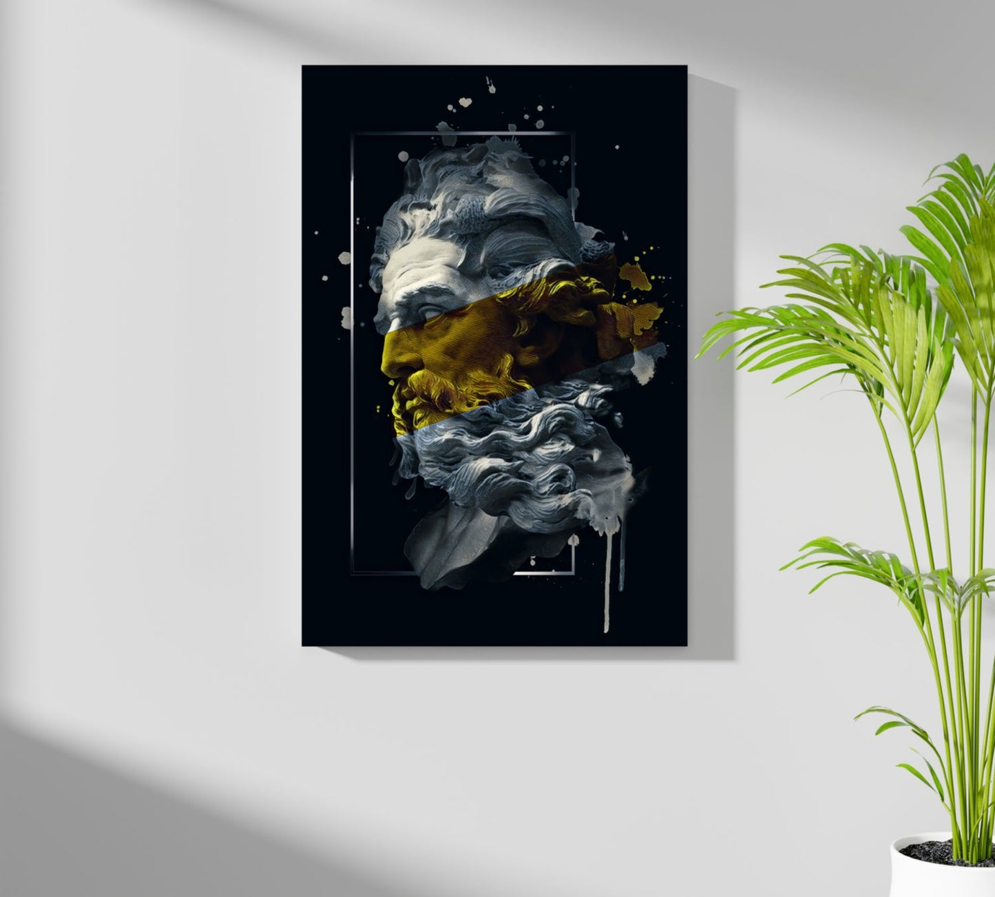 Poseidon Yellow Metal Wall Art