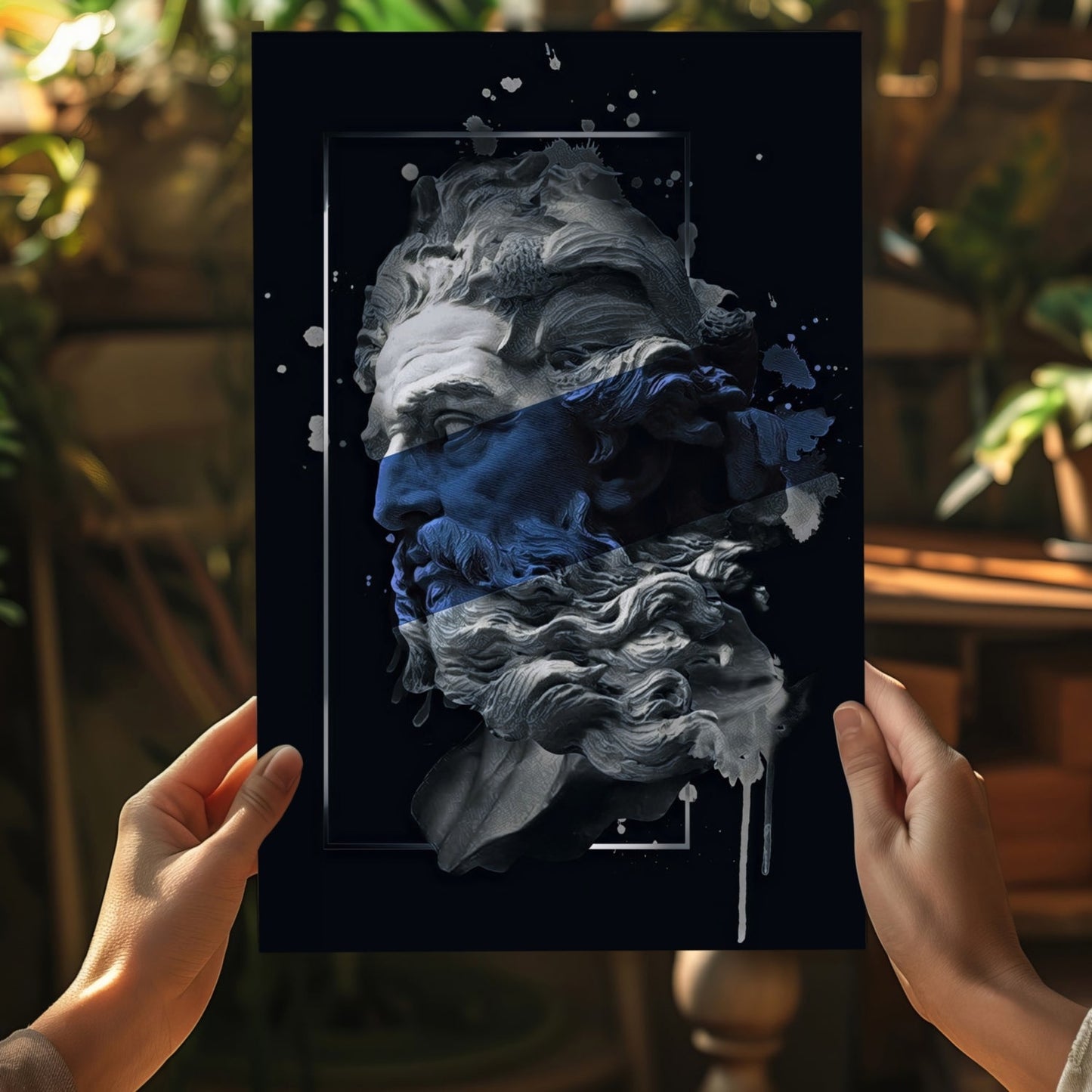 Poseidon Blue Metal Wall Art