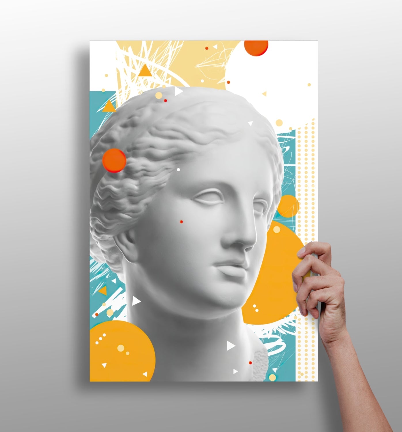 Statue Head sculptural aluminum metal wall art