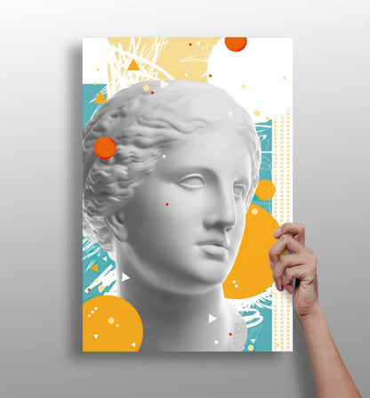 Statue Head sculptural aluminum metal wall art