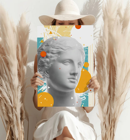 Statue Head Contemporary Metal Wall Art