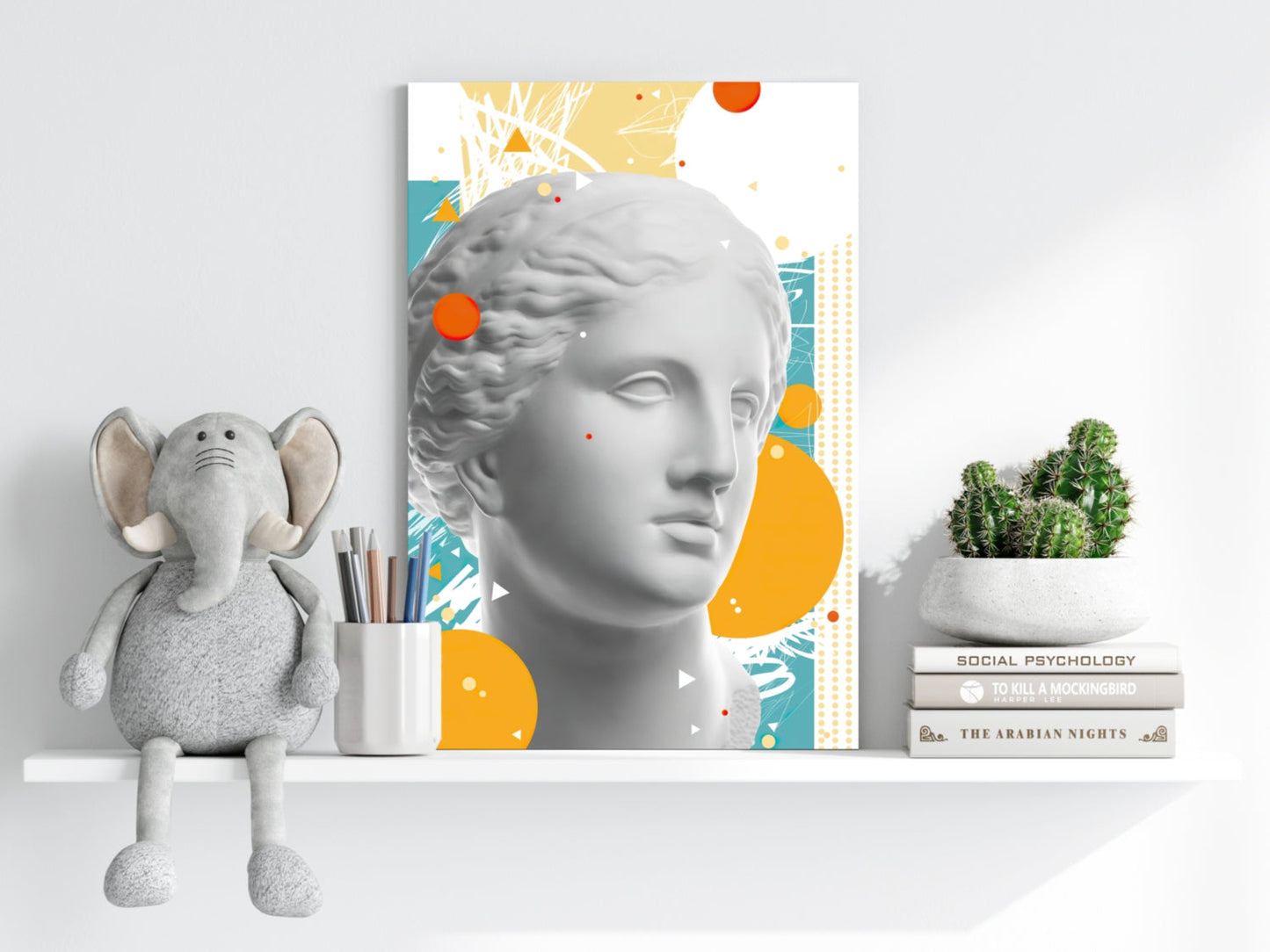 Statue Head Contemporary Metal Wall Art
