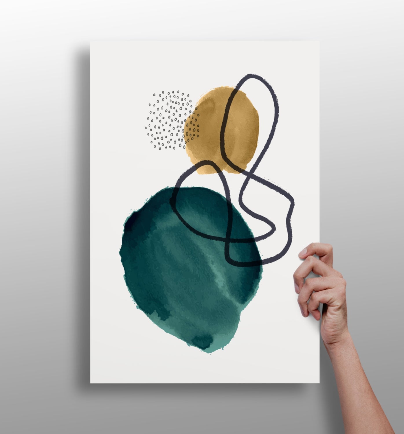 Modern abstract shape aluminum wall art print