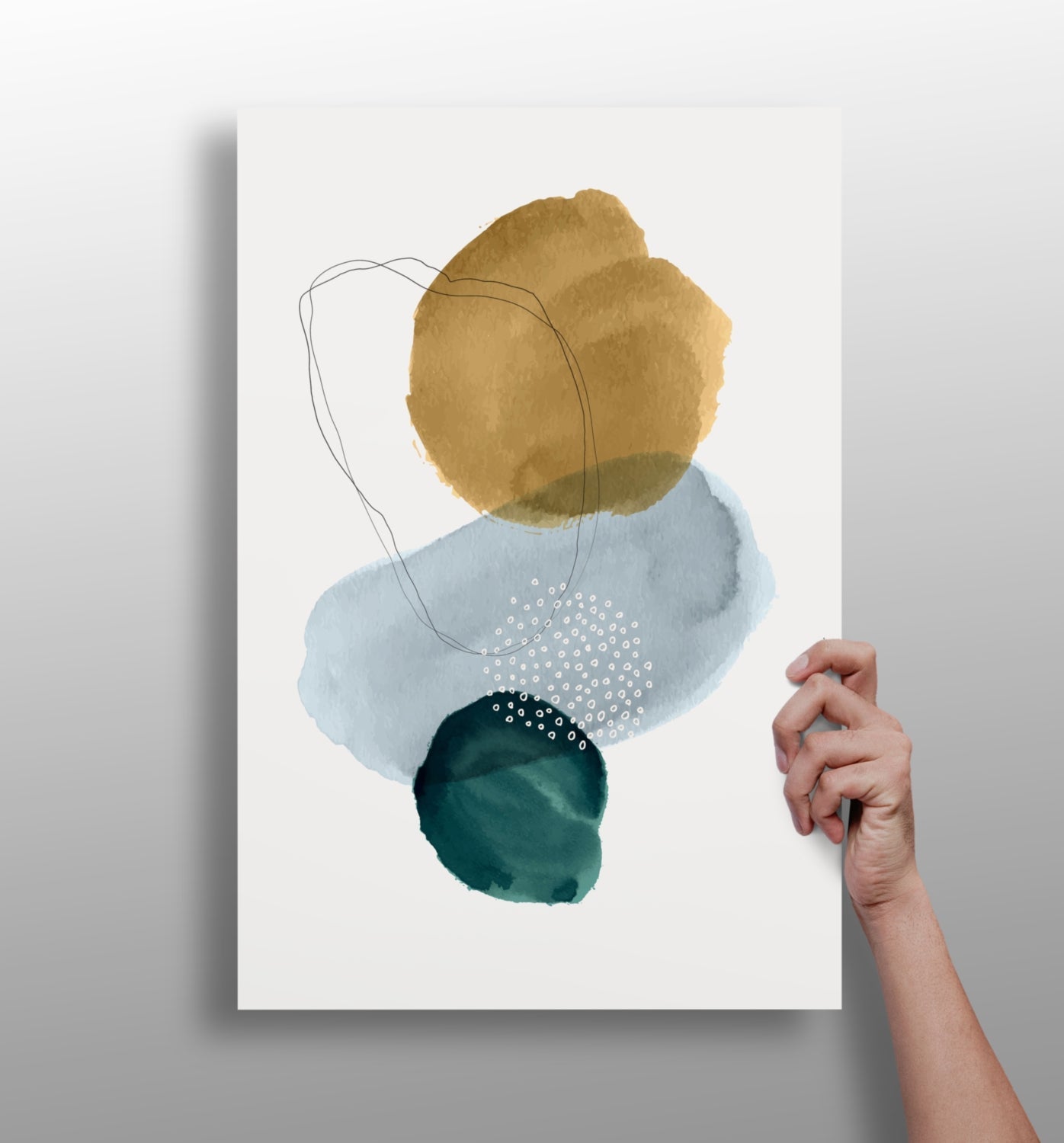 Modern Art Shape Aluminum Print with bold abstract shape design