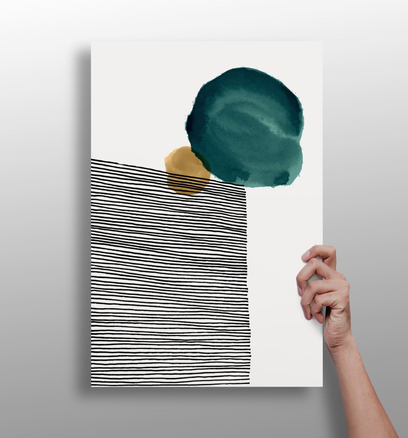 Modern abstract shape aluminum wall art print