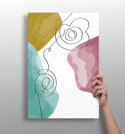 Modern Art Shape metal wall art panel with geometric design