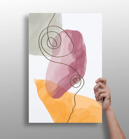 Modern abstract shape aluminum wall art print