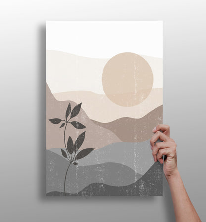 Beige valley landscape aluminum wall art print