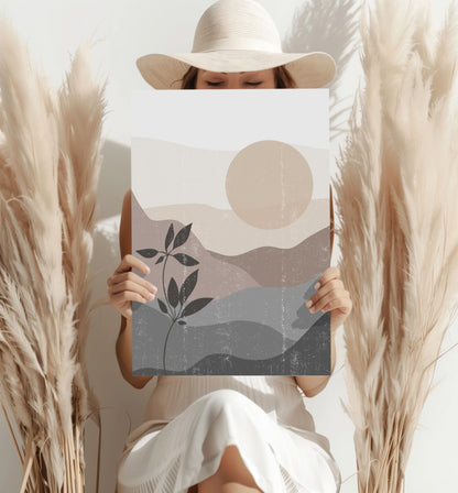Beige Valley Metal Wall Art
