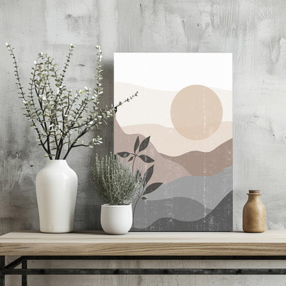 Beige Valley Metal Wall Art