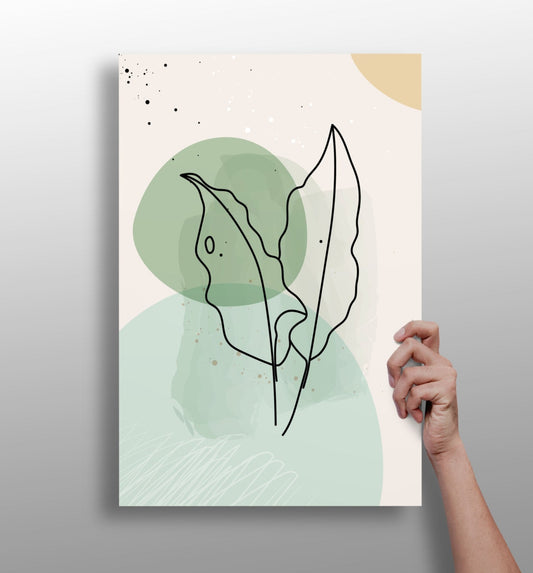 Line Art V1 metal wall art print with minimal design